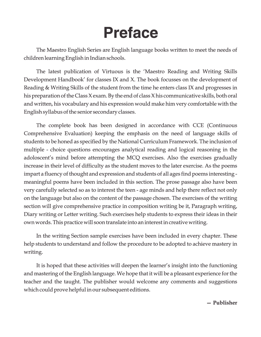 Maestro Reading & Writing Skills Development Handbook For Class 9 - Page 4