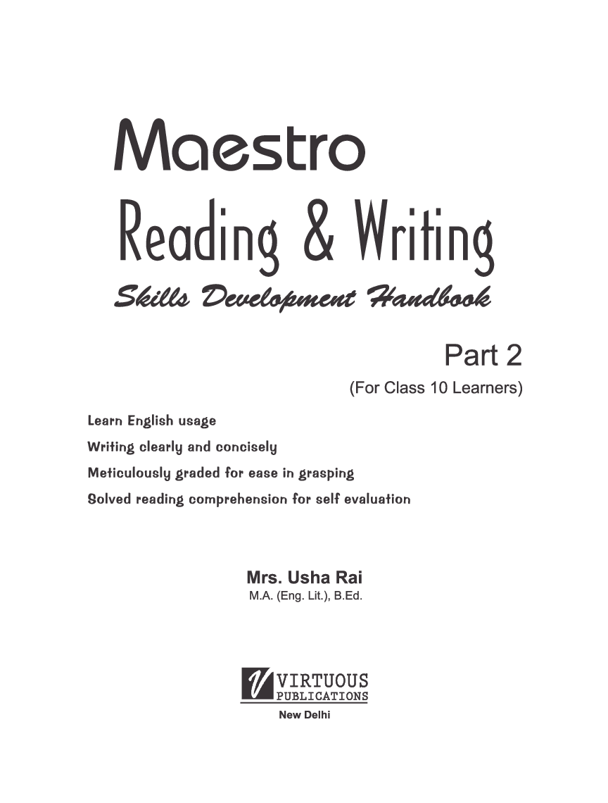 Maestro Reading & Writing Skills Development Handbook For Class 10 - Page 2