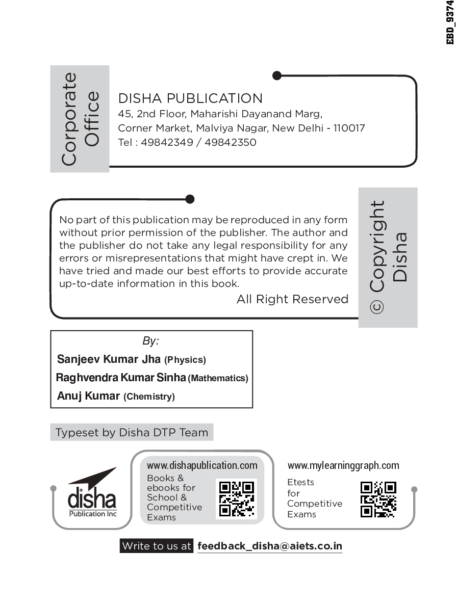 19 Years JEE MAIN Chapter-Wise Solved Papers (2002 - 20) 12th Edition - Page 3