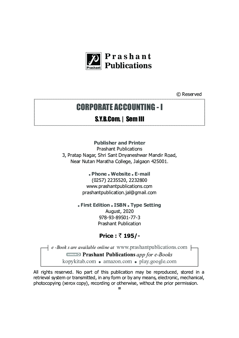 Corporate Accounting -I - Page 3