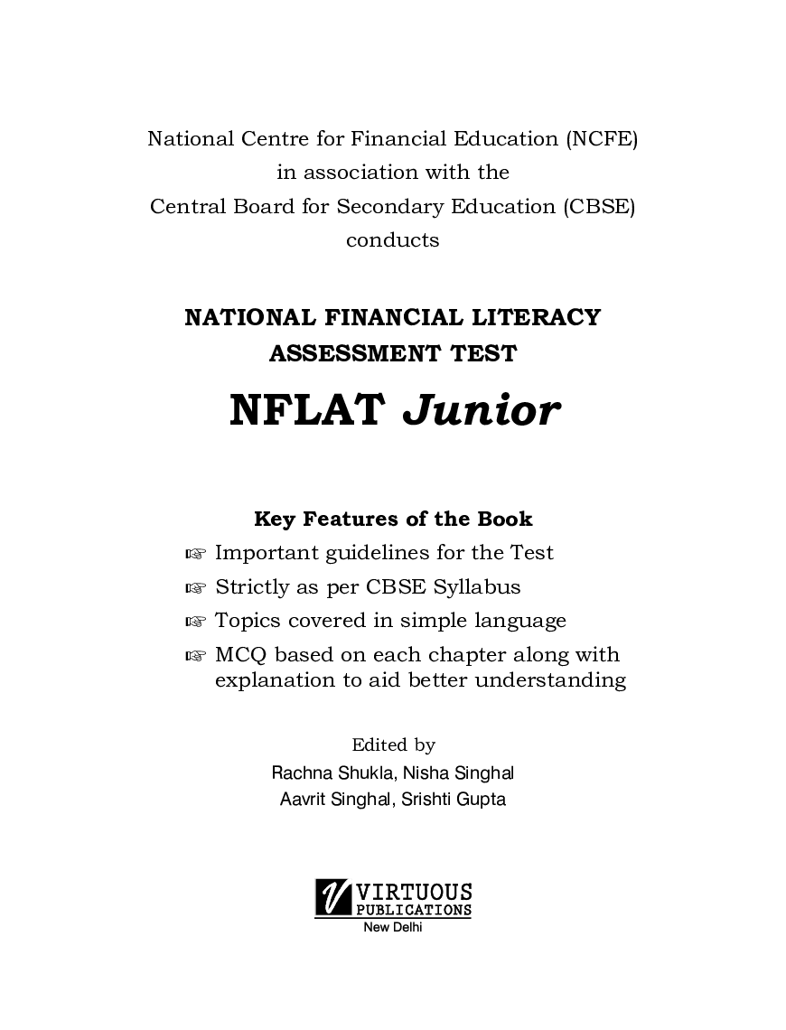 NFLAT National  Financial Literacy Assessment Test (Junior Test)  - Page 2