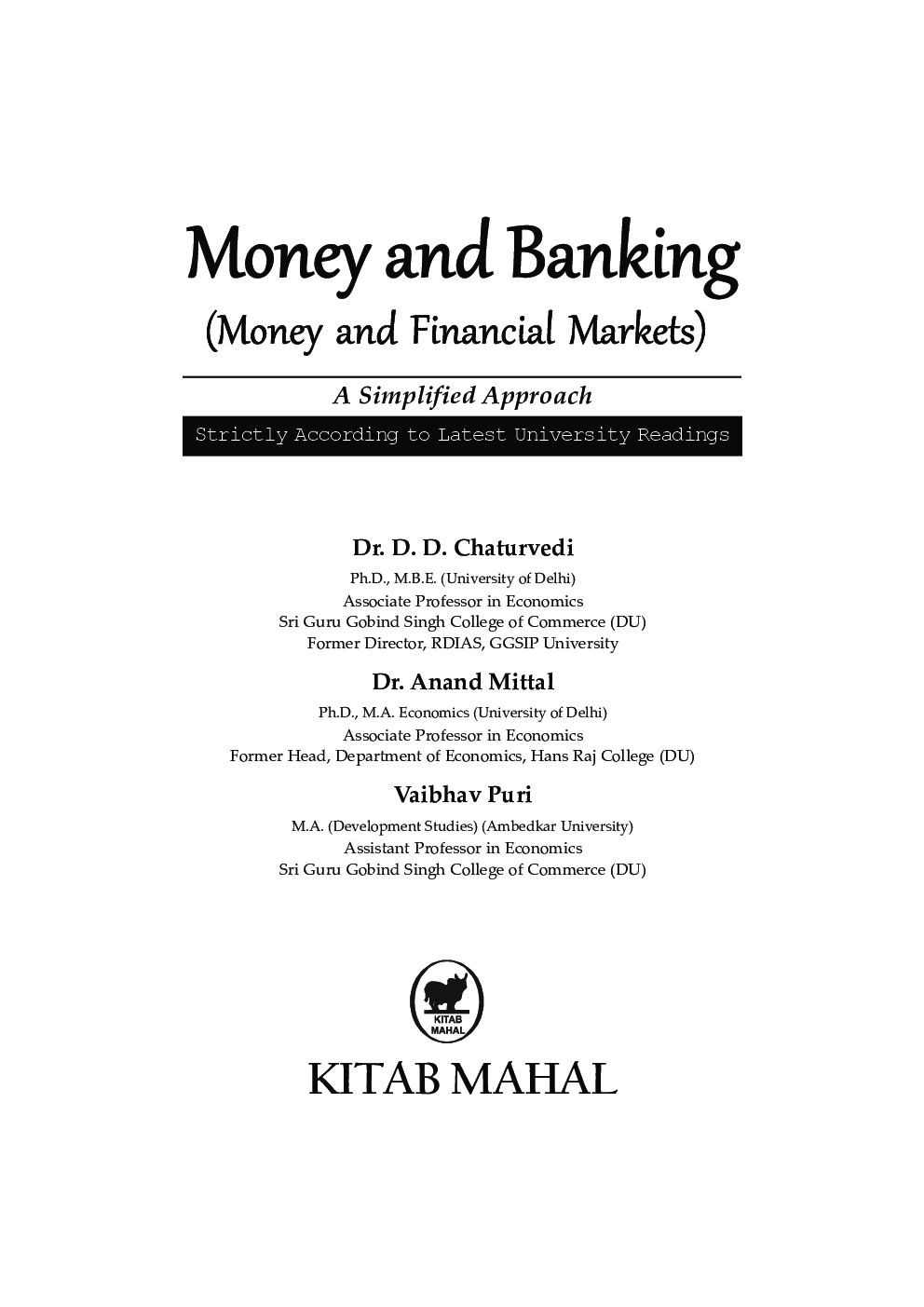 Download Money And Banking PDF Online by Chaturvedi, Mittal, Puri