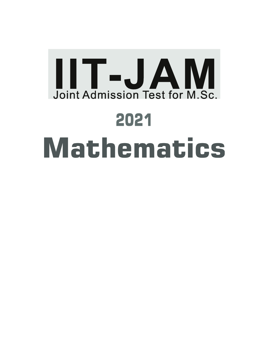 IIT JAM (Joint Admission Test for M.Sc.) 2021 - Mathematics - Page 2