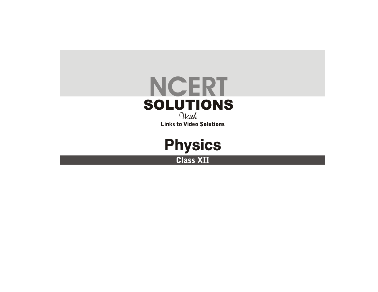 NCERT Solutions Physics Class XII - Page 2