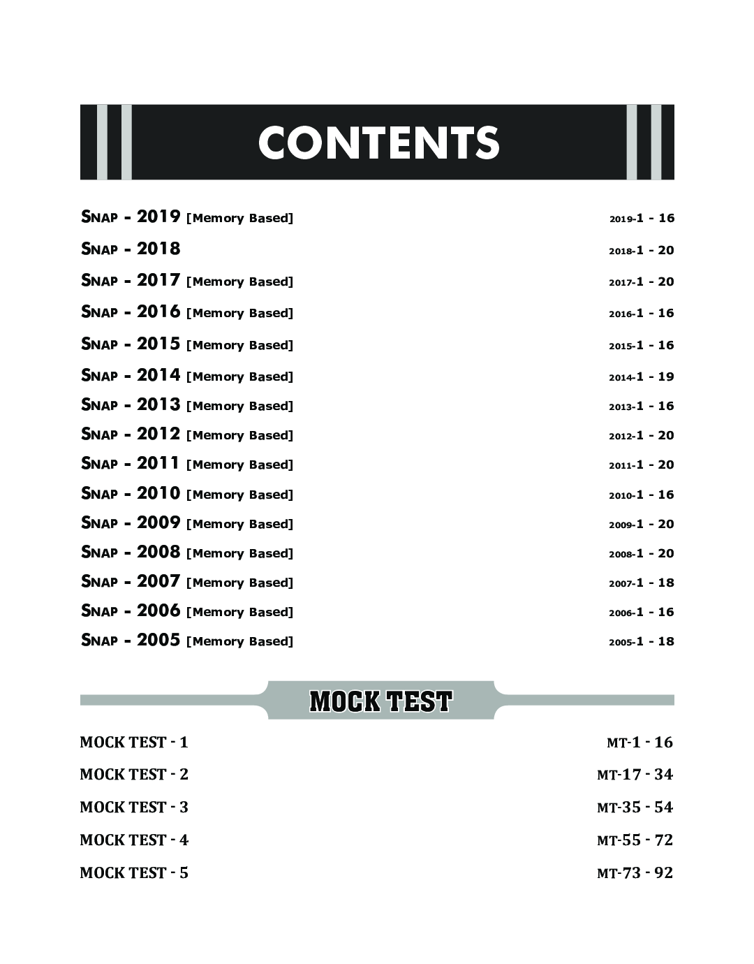 TARGET SNAP 2020 (Past Papers 2005 - 2019) + 5 Mock Tests 12th Edition - Page 4