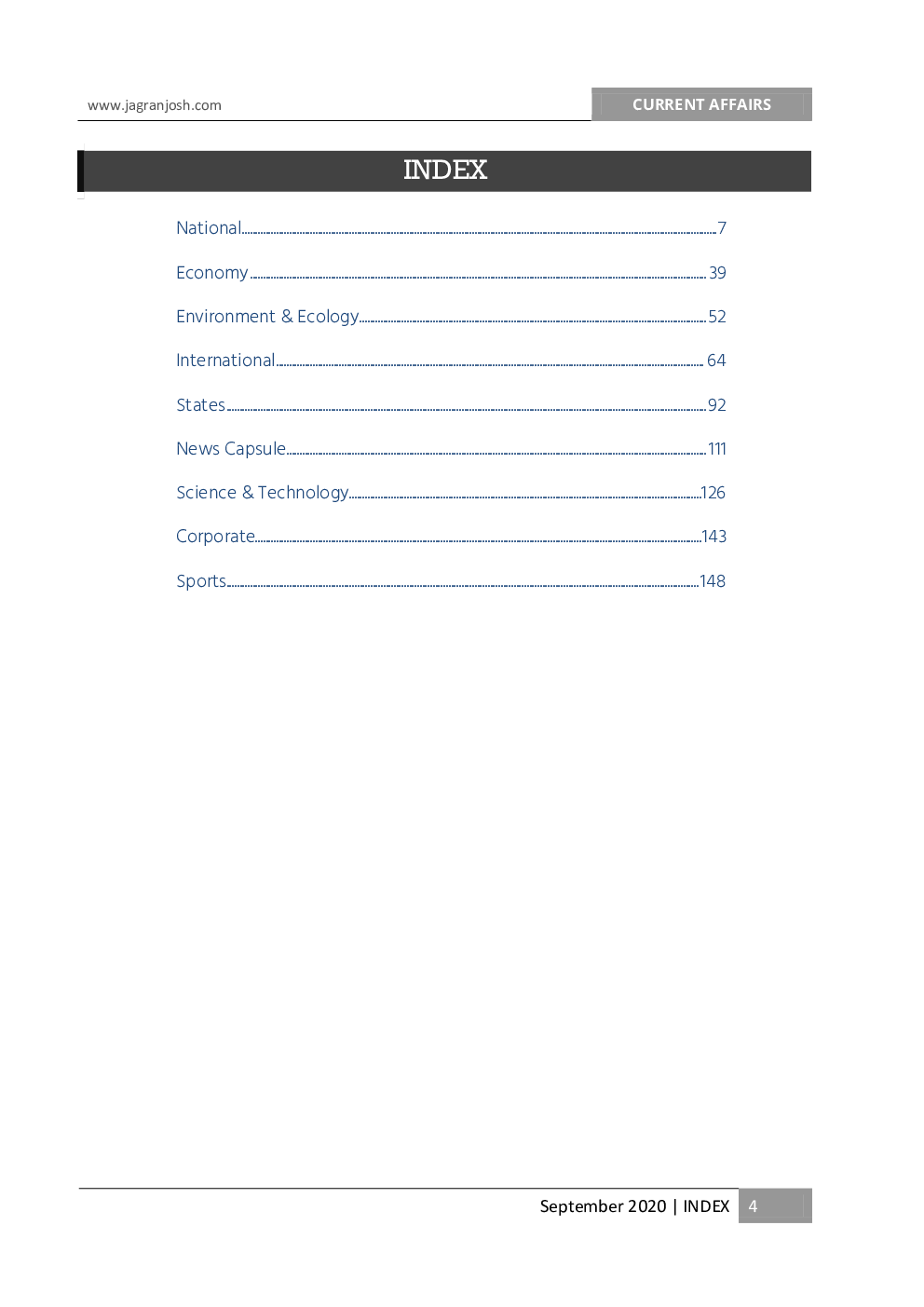 Current Affairs September 2020 E-Book - Page 4