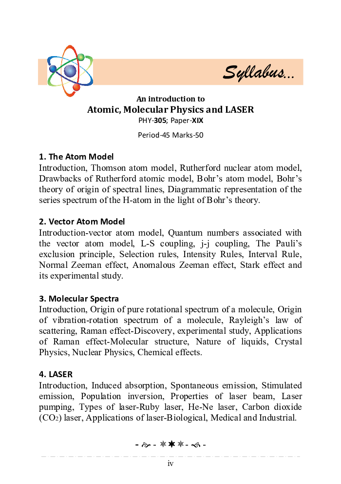 Atomic, Molecular Physics and LASER  - Page 5