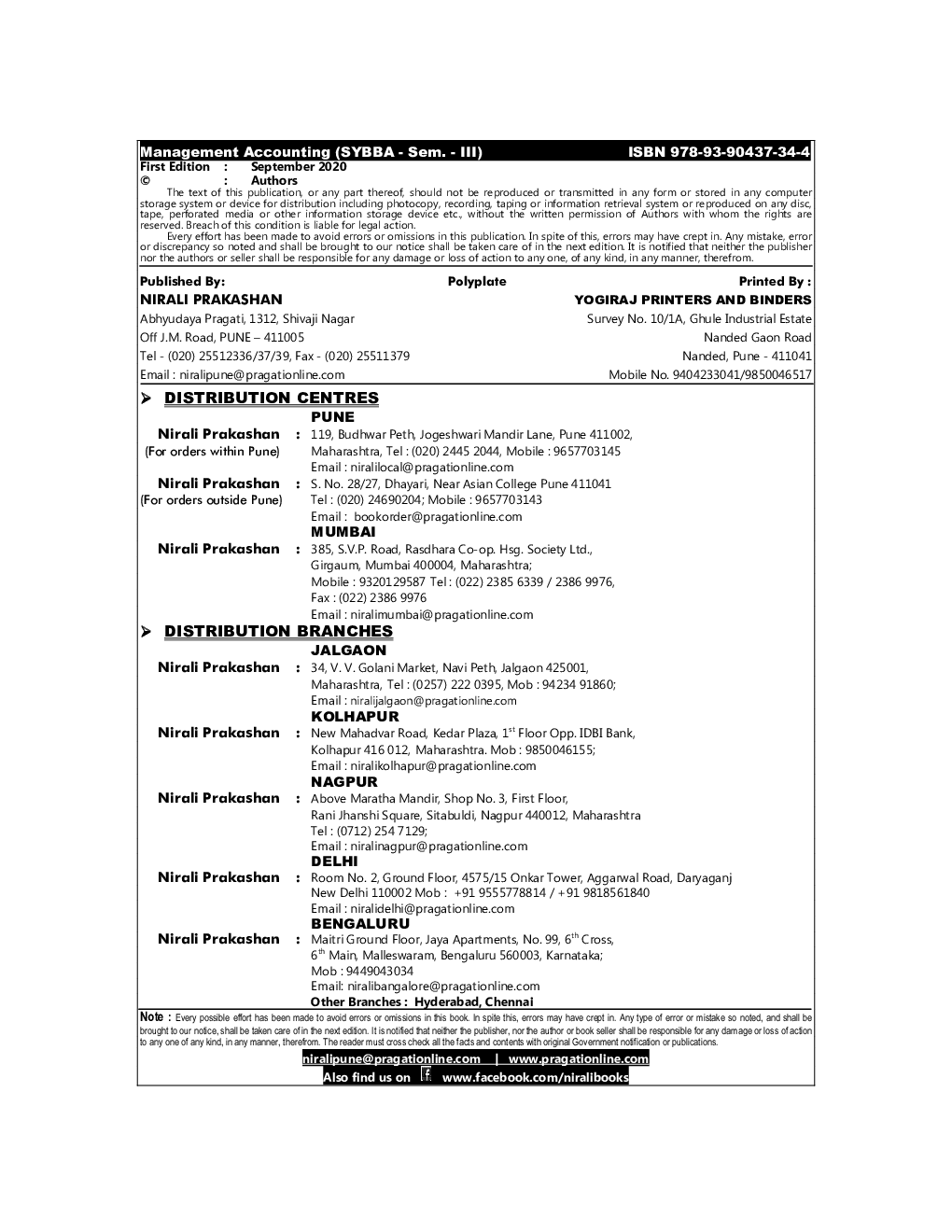 Management Accounting (SYBBA - Sem. - III) - Page 3