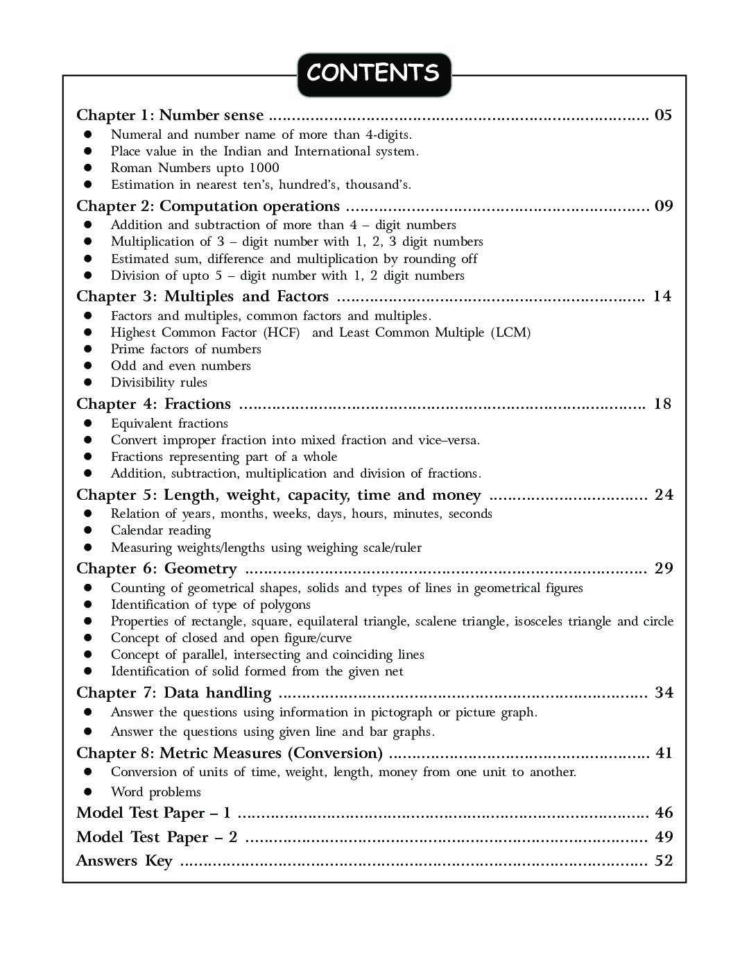 SBB Maths Olympiad Workbook - Class 4 - Page 5