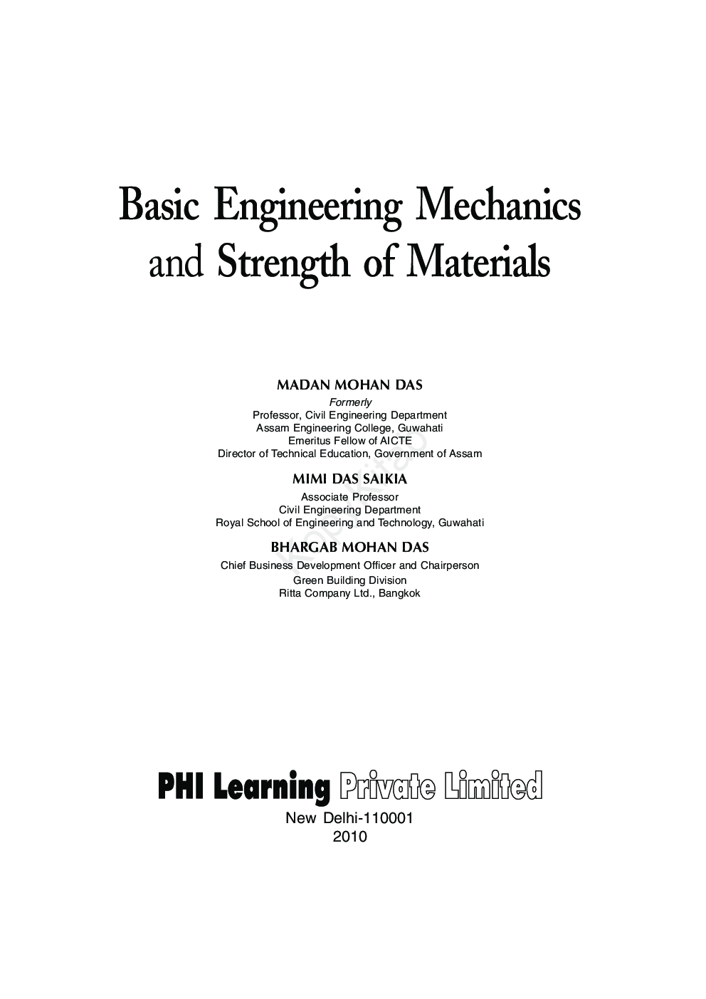 Download Basic Engineering Mechanics And Strength Of Materials PDF