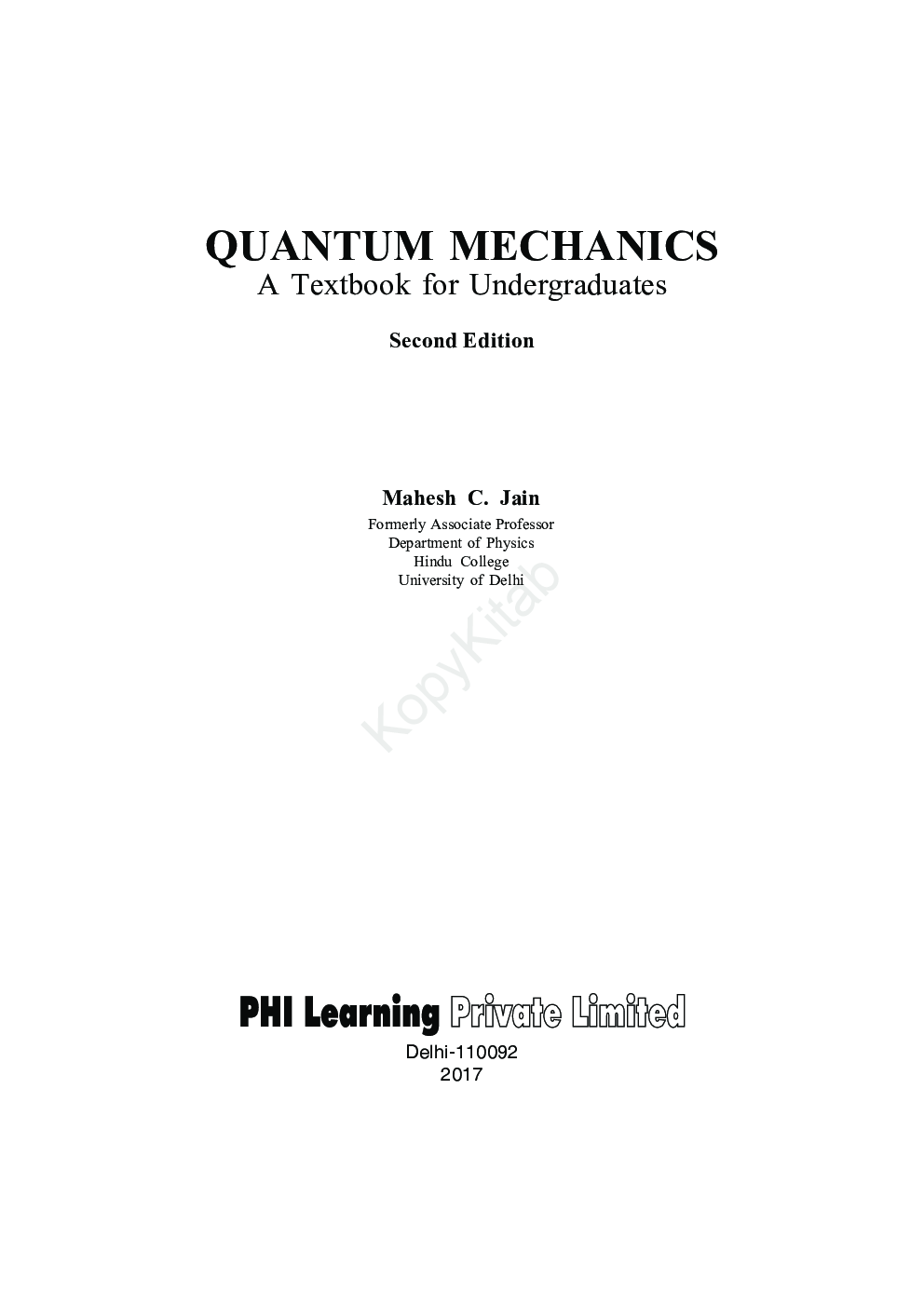 Quantum Mechanics : Textbook For Undergraduates - Page 4