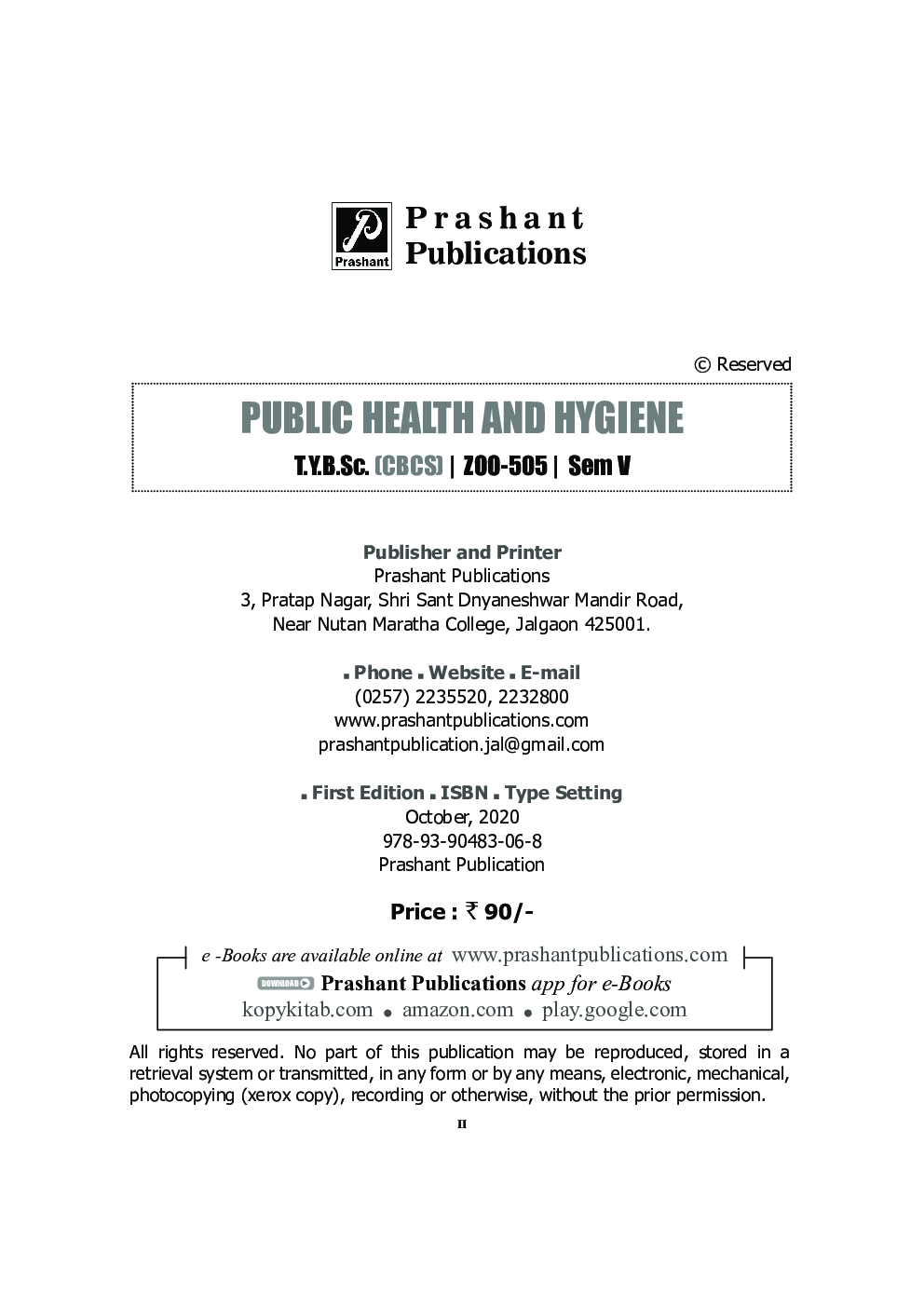 ZOO 505 : Public Health and Hygiene (KBCNMU) - Page 3