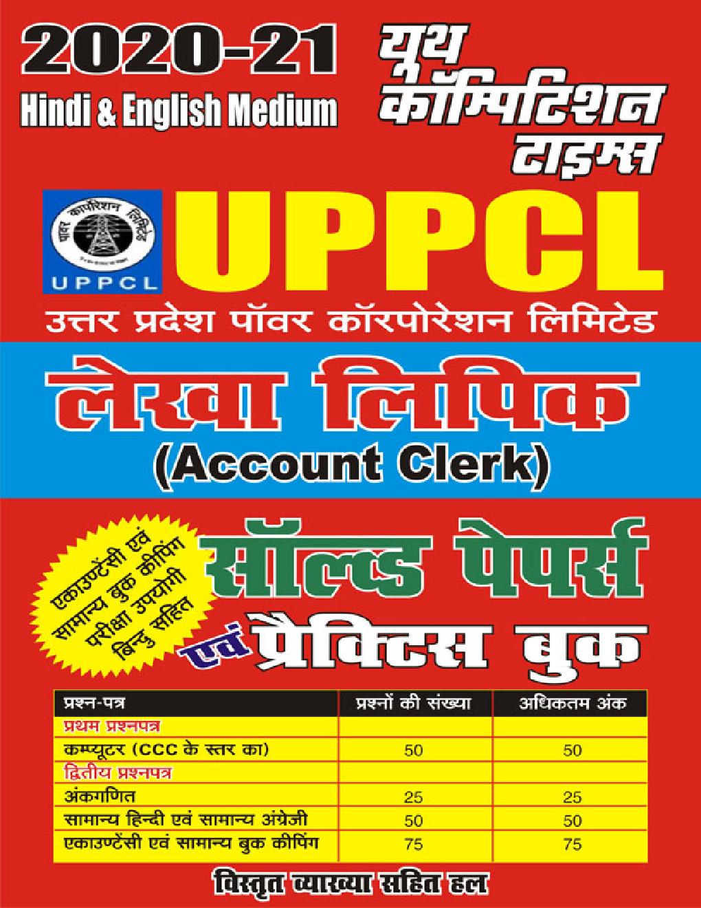 UPPCL लेखा लिपिक साल्व्ड पेपर्स एवं प्रैक्टिस बुक 2020-21 - Page 1