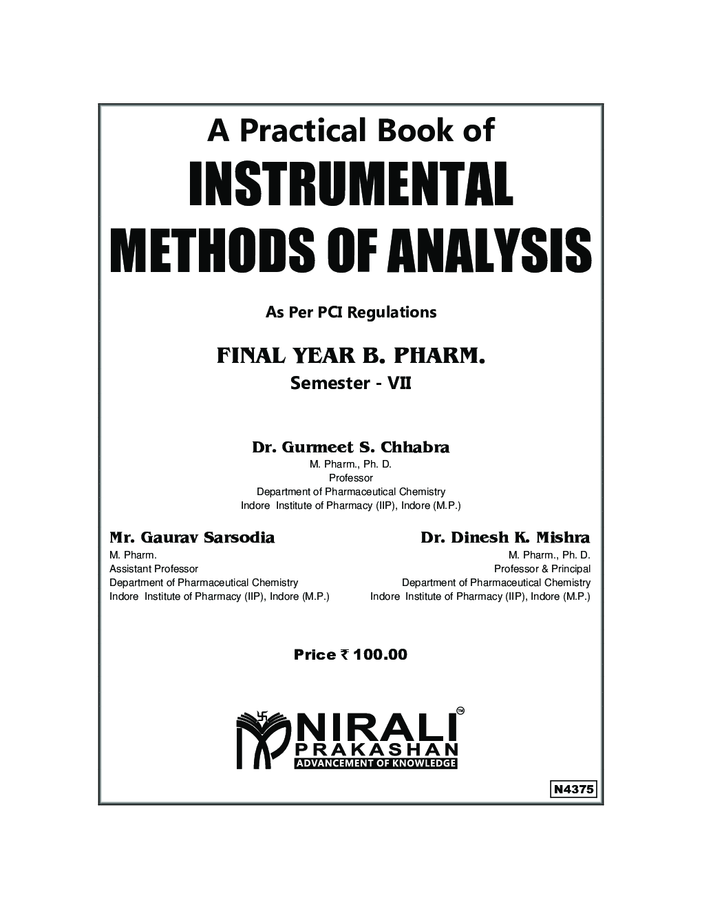 A Practical Book Of Instrumental Methods Of Analysis - Page 2