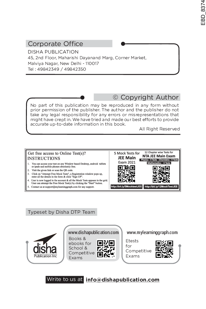 10 NTA JEE Main New Pattern Mock Tests - 5 Online + 5 in Book (75 Question per Test) 4th Edition - Page 3