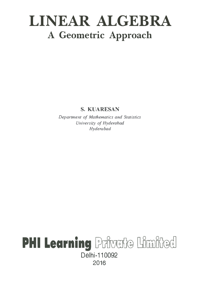 Download Linear Algebra A Geometric Approach PDF Online 2021