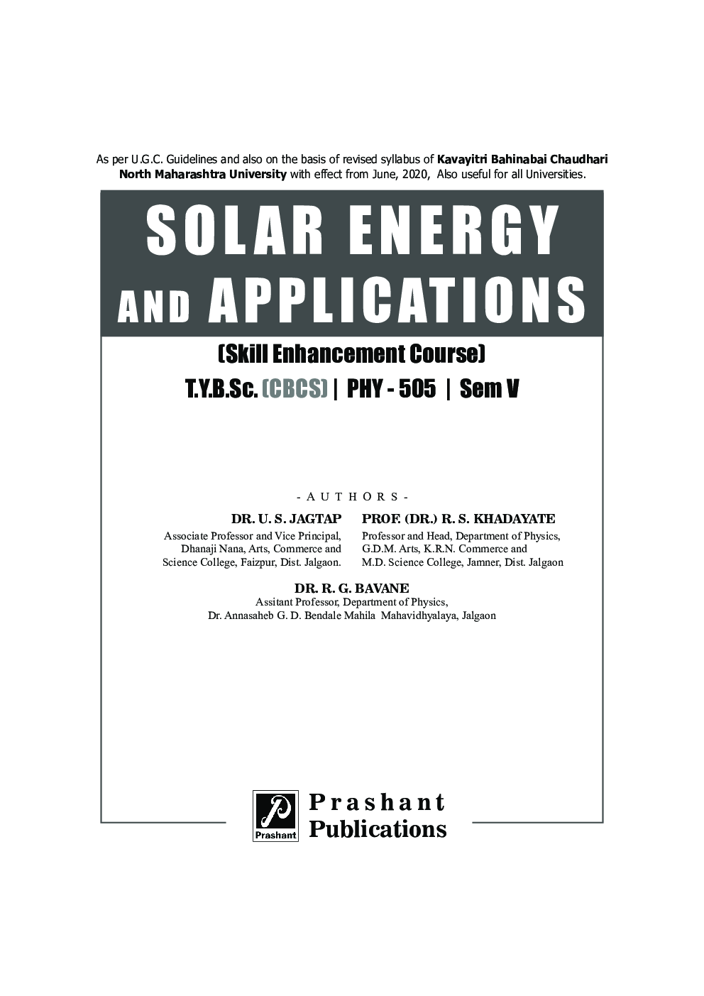 Solar Energy And Applications (KBCNMU) - Page 2