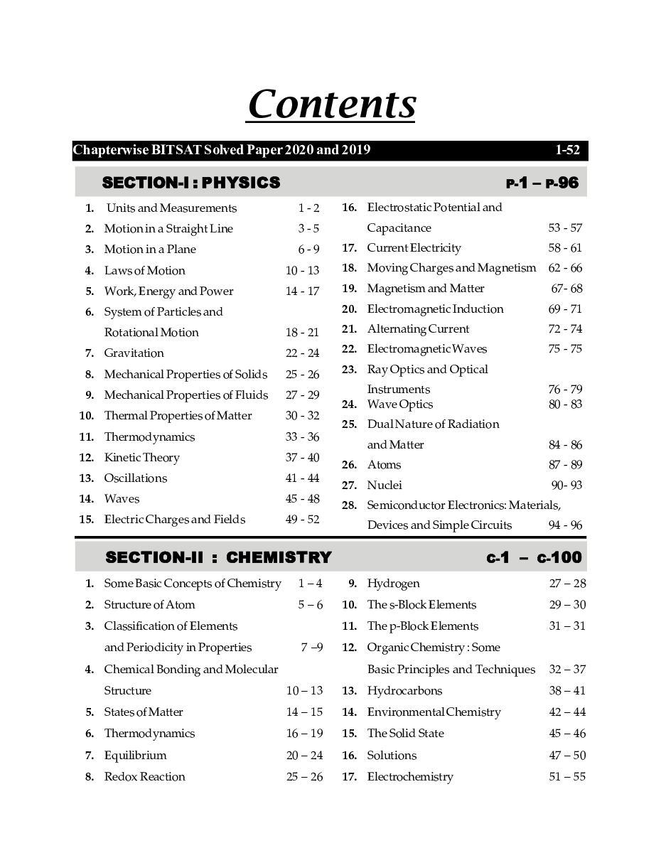 BITSAT 16 Years Chapter-wise Solved Papers (2020 - 2005) with 5 Online Mock Tests 4th Edition - Page 4