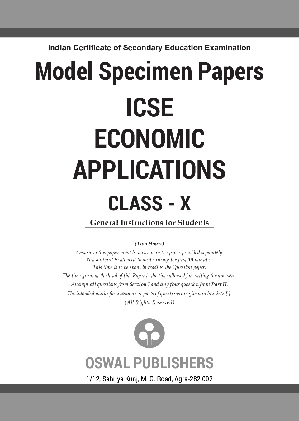Download Oswal ICSE Model Specimen Papers Class 10 Economic