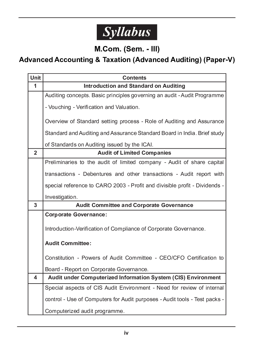 Advanced Accounting & Taxation (Advanced Auditing) (Paper-V) - Page 5