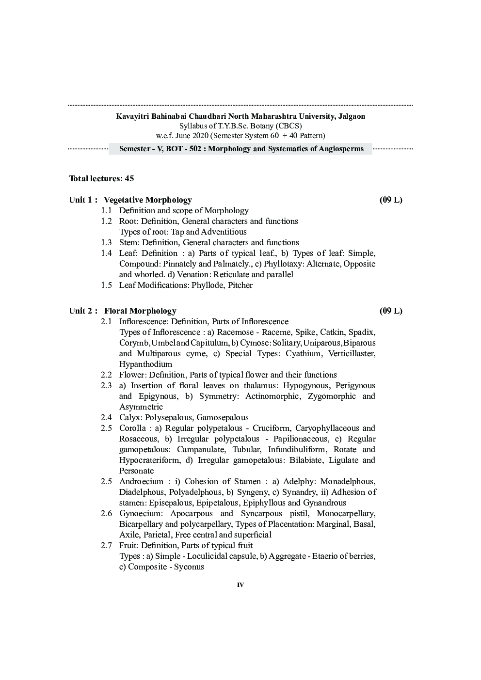 BOT-502 : Morphology and Systematics of Angiosperms (KBCNMU) - Page 5
