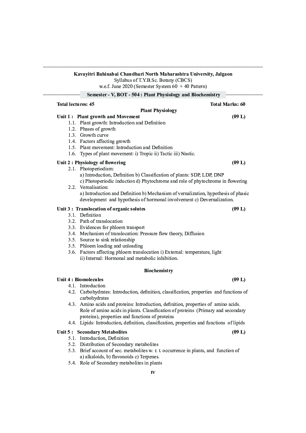 BOT-504 : Plant Physiology and Biochemistry (KBCNMU) - Page 5