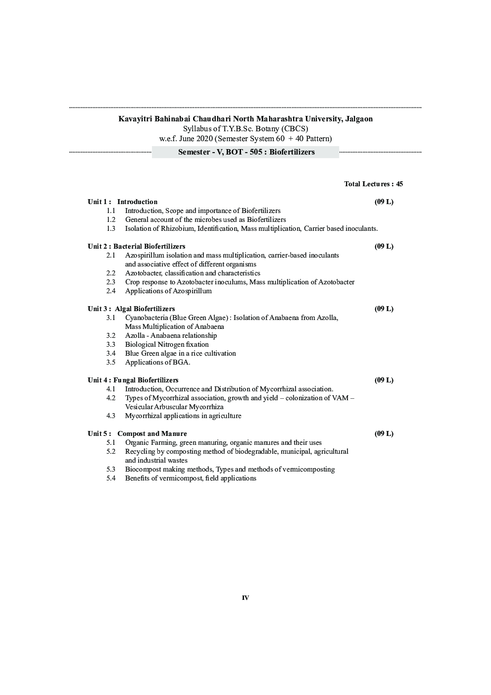 BOT-505 : Biofertilizers (KBCNMU) - Page 5