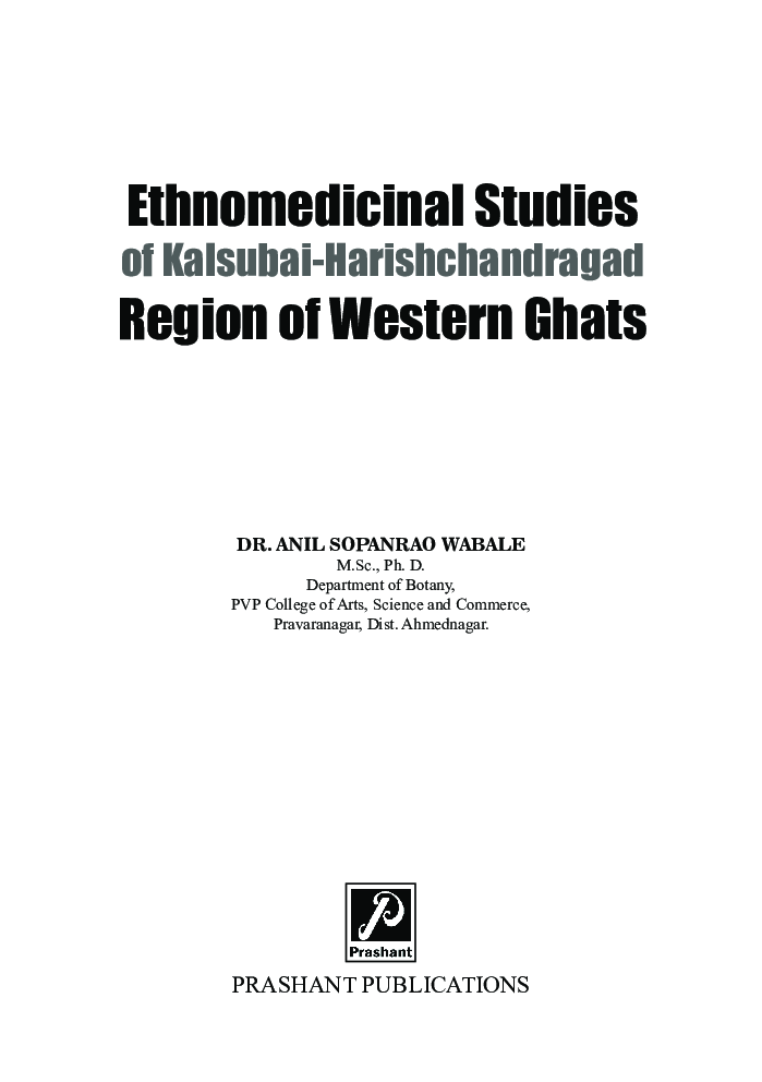 Ethnomedicinal Studies of Kalsubai-Harishchandragad Region of Western Ghats - Page 2
