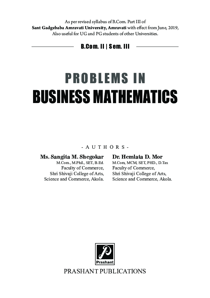 Problems in Business Mathematics - Page 2