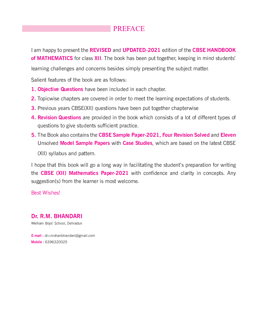 CBSE Handbook Of Mathematics For Class - XII - Page 4