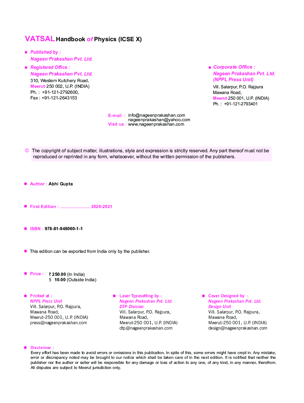 ICSE Handbook Of Physics For Class - X - Page 3