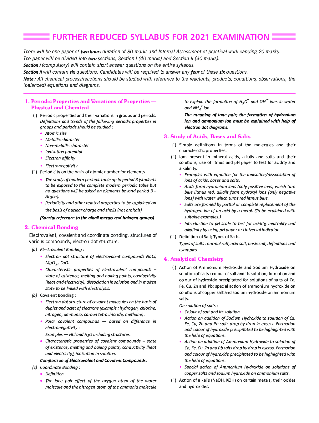 ICSE Handbook Of Chemistry For Class - X - Page 5