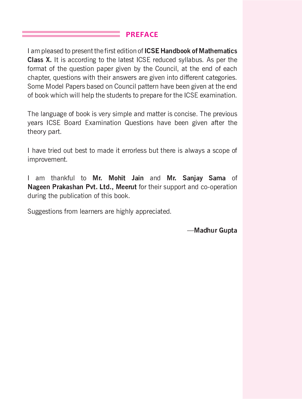 ICSE Handbook Of Mathematics  For Class - X - Page 4