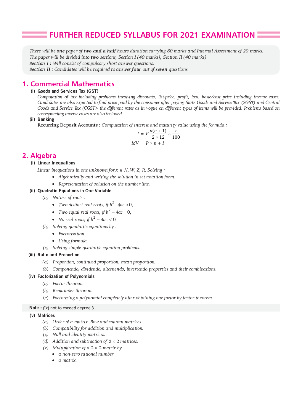 ICSE Handbook Of Mathematics  For Class - X - Page 5
