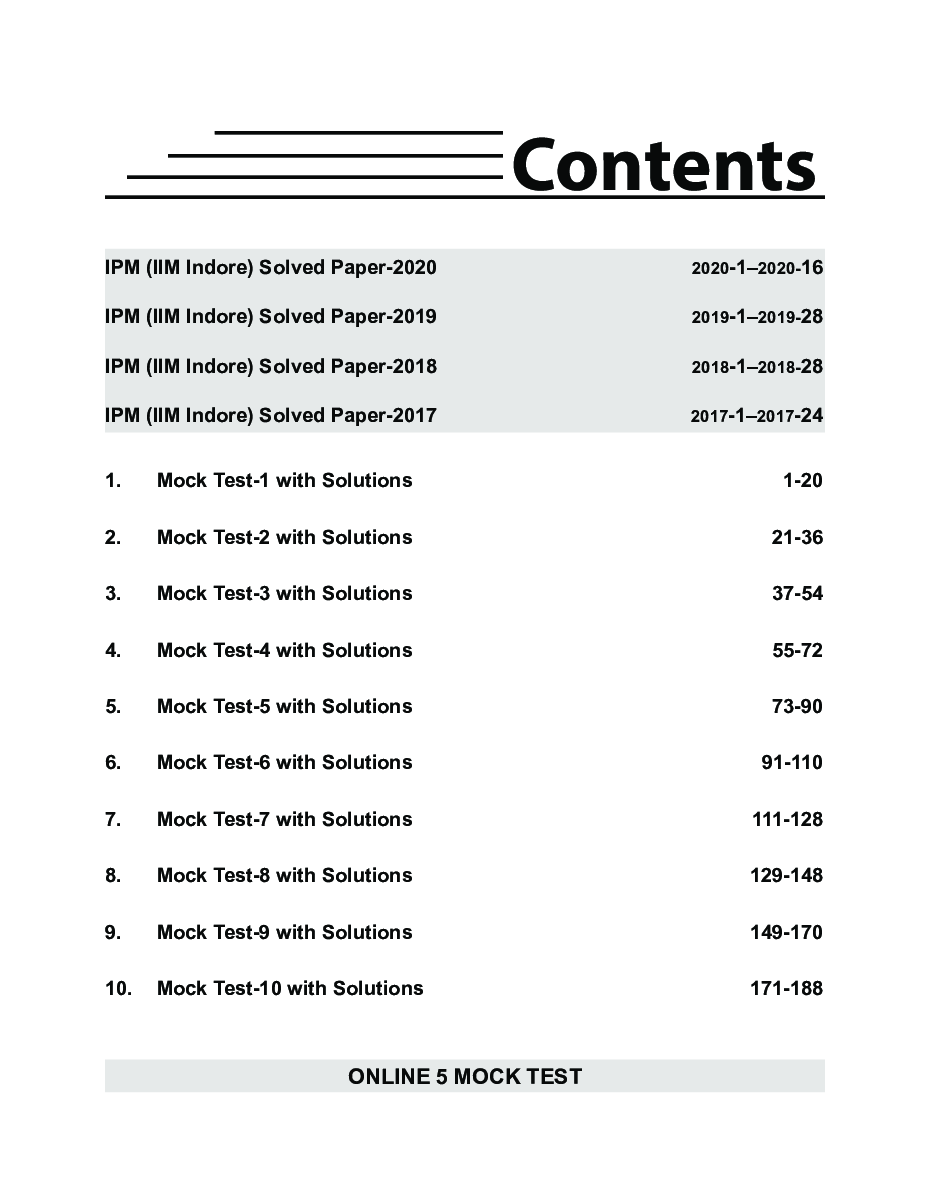 SuperB 15 Mock Tests For IPM (IIM Indore) 2021 With 4 Solved Papers (2020 - 2017) & 5 Online Tests 3rd Edition - Page 4
