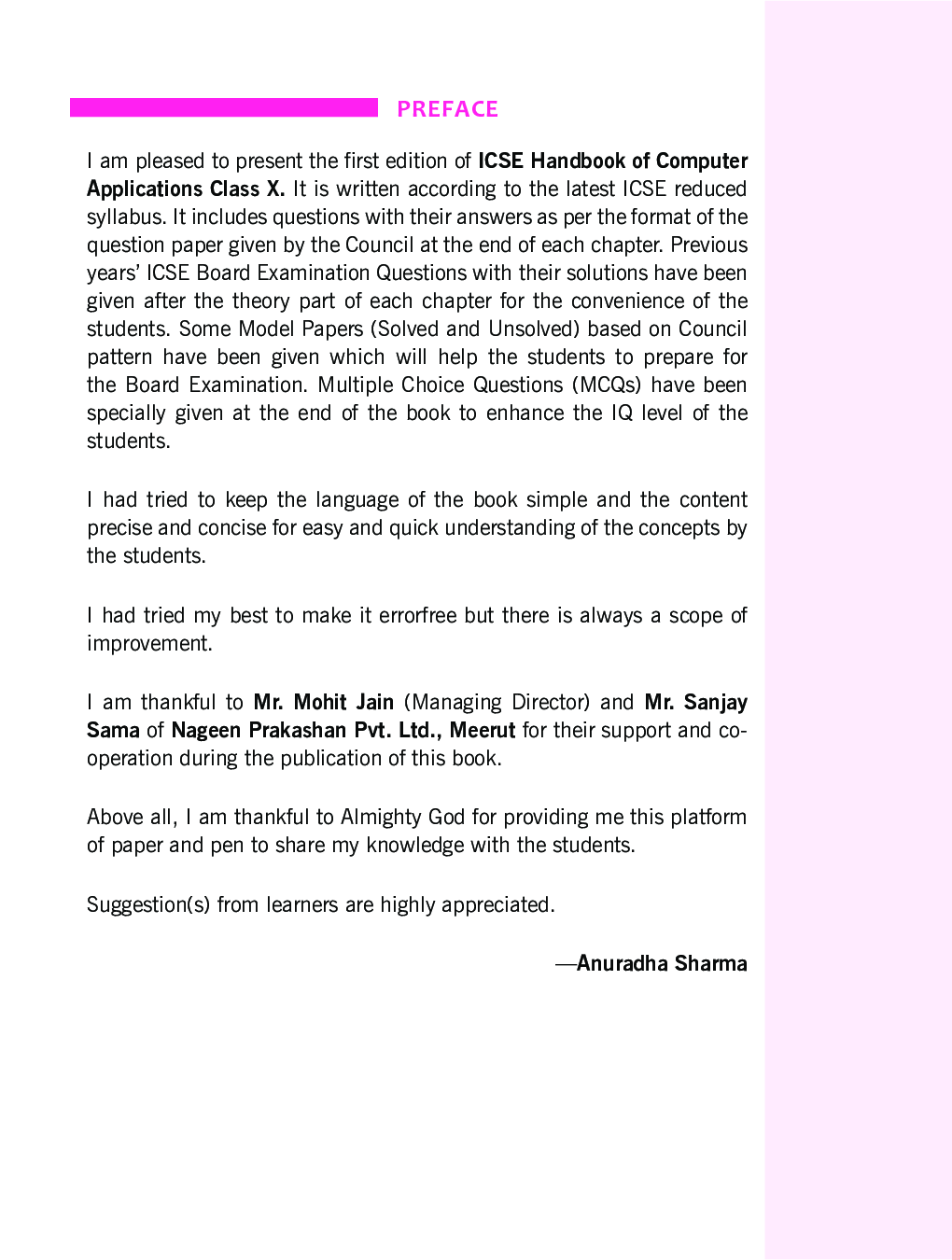 ICSE Computer Applications HandBook For Class X - Page 4