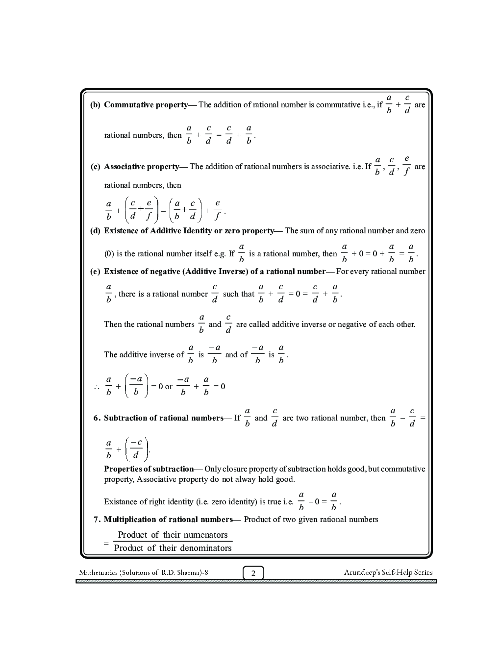 Download SelfHelp to CBSE Mathematics For Class 8 (Solutions of RD Sharma) PDF Online