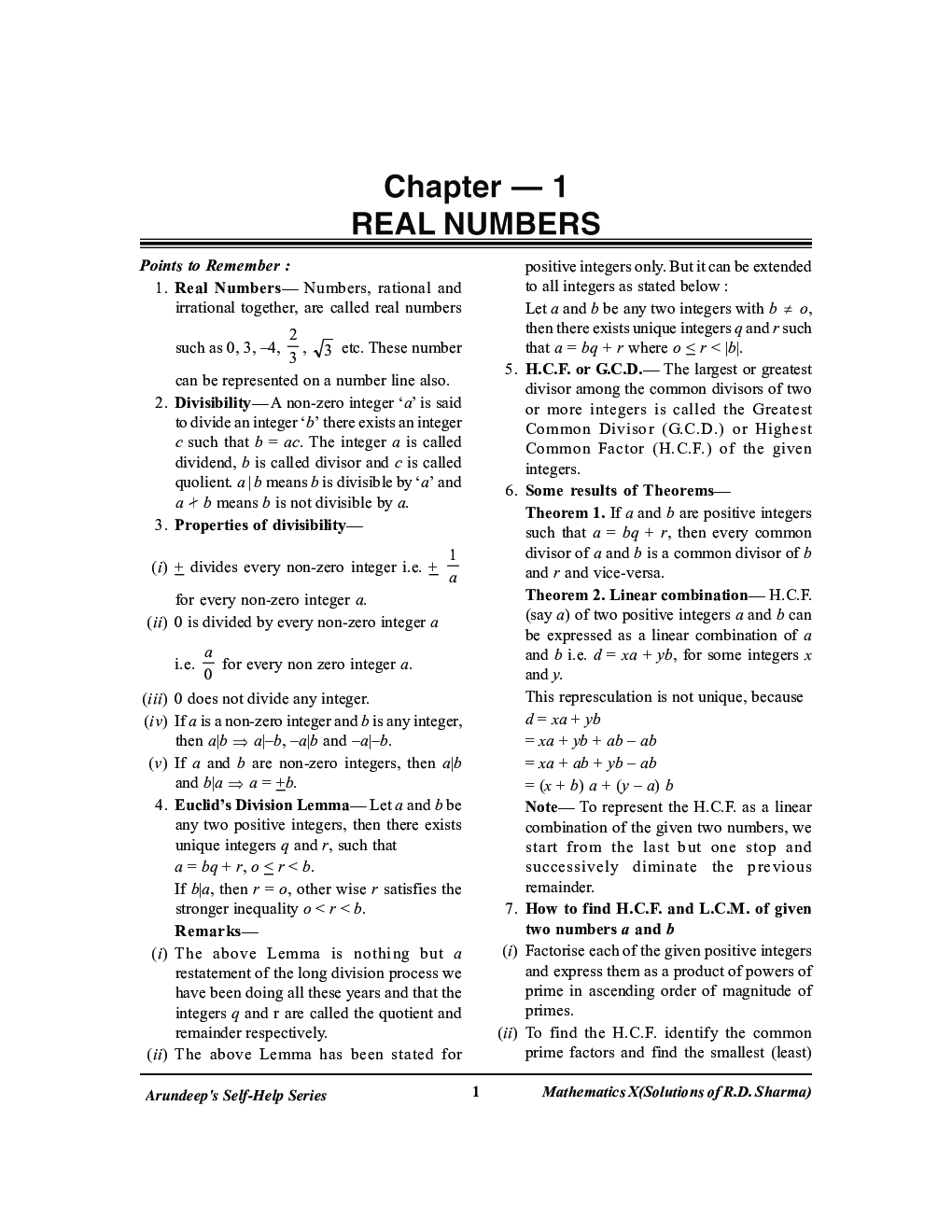 Self-Help to CBSE Mathematics For Class 10 (Solutions of RD Sharma) - Page 5
