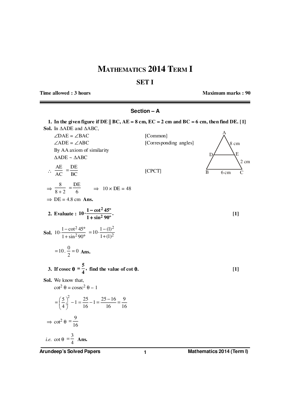 Arundeep's CBSE 10 years Solved Questions Papers Class X For 2021 Examinations - Page 5