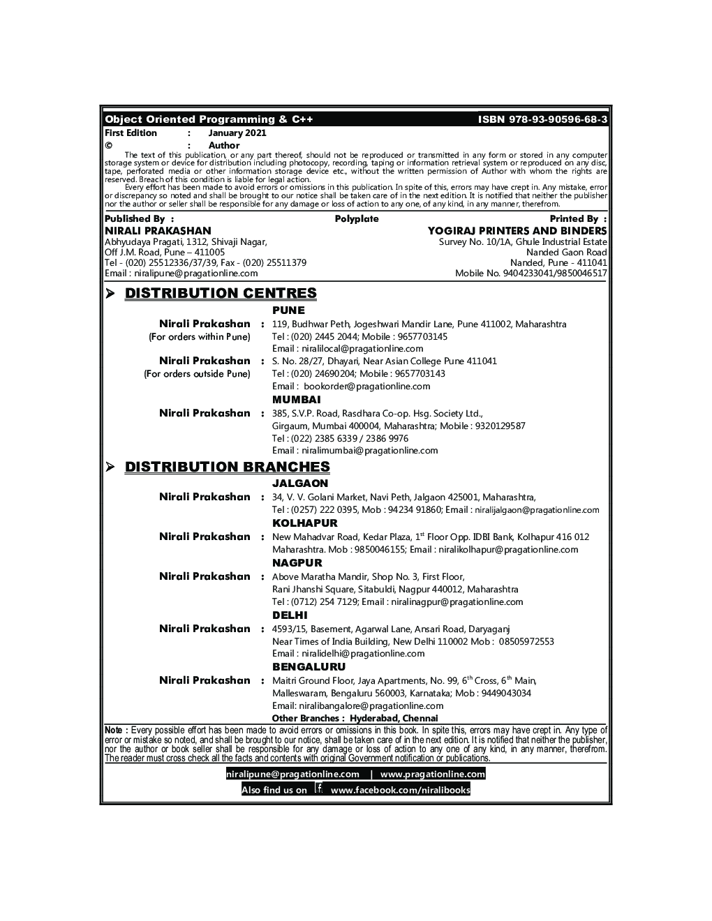 Object Oriented Programming and C ++ - Page 3