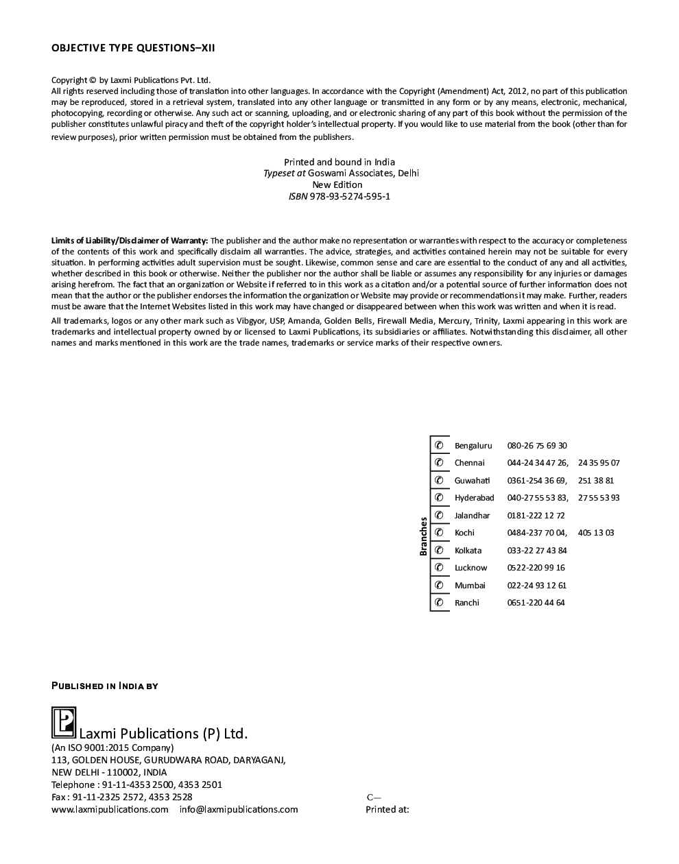 Objective Type Questions - Math,Physics, Biology Chemistry For Class- XII - Page 5