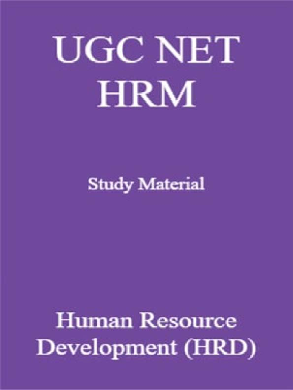 UGC NET HRM Study Material  Human Resource Development - Page 1