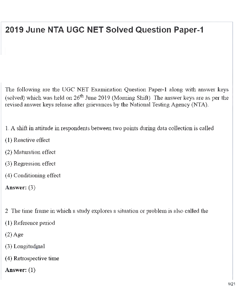 UGC NET Electronic Science Question Paper June-2019 - Page 2