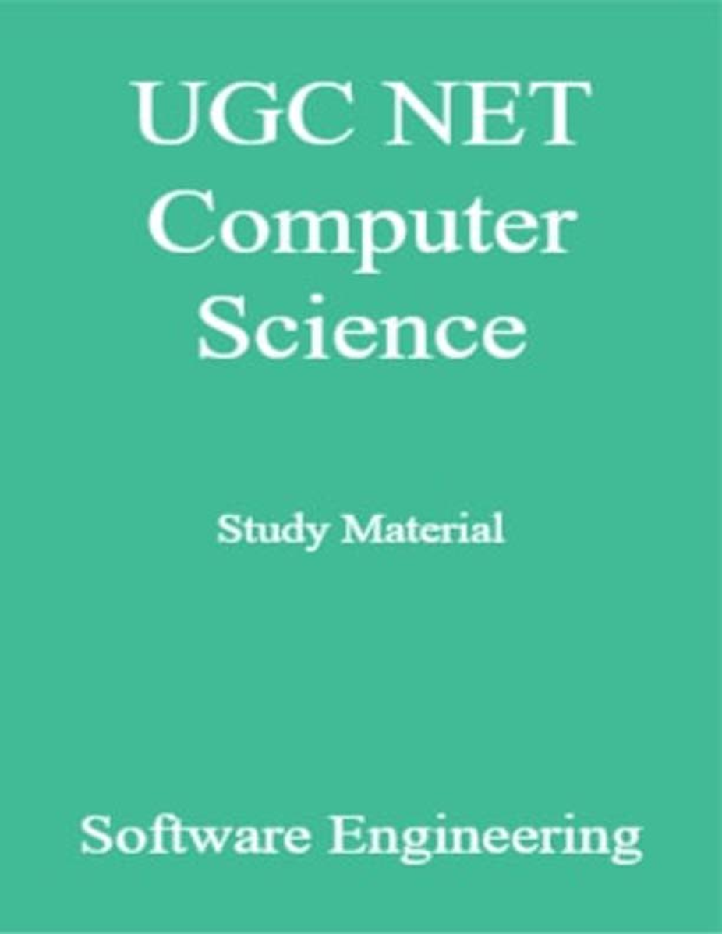 UGC NET Computer Science Study Material Software Engineering - Page 1