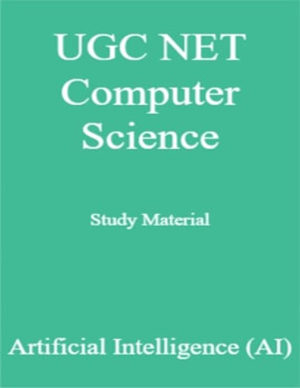 UGC NET Computer Science Study Material Artificial Intelligence (AI) - Page 1