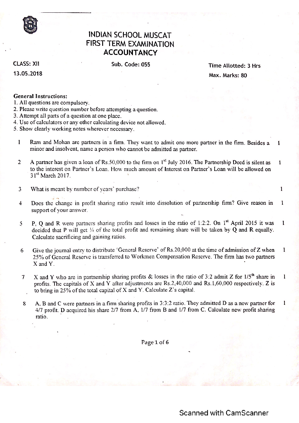 Accountancy Class 12 Board Important Paper - Page 2