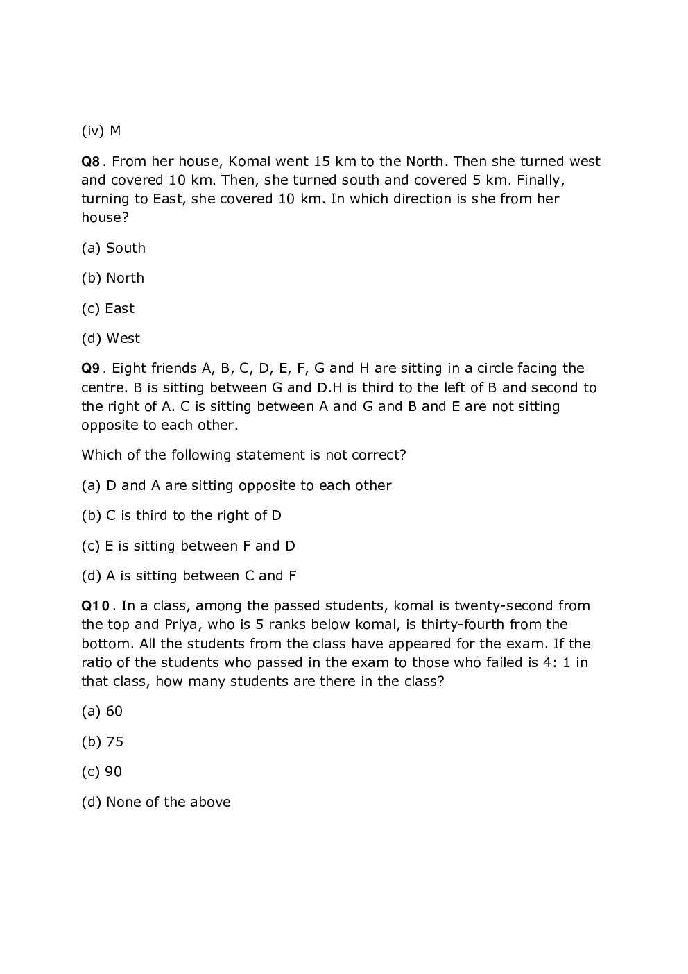 Olympiad Grade 10 Sample Paper - Page 5