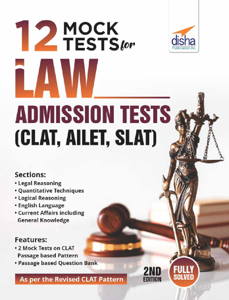 12 Mock Tests For Law Admission Tests - CLAT, AILET, SLAT  - Page 1
