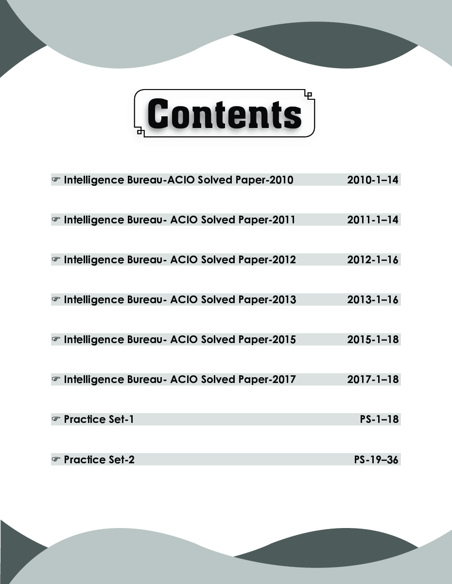 6 YEAR-WISE Solved Papers - Intelligence Bureau Assistant Central Intelligence Officer Grade-II/ Executive (Tier-I) Exam  - Page 4