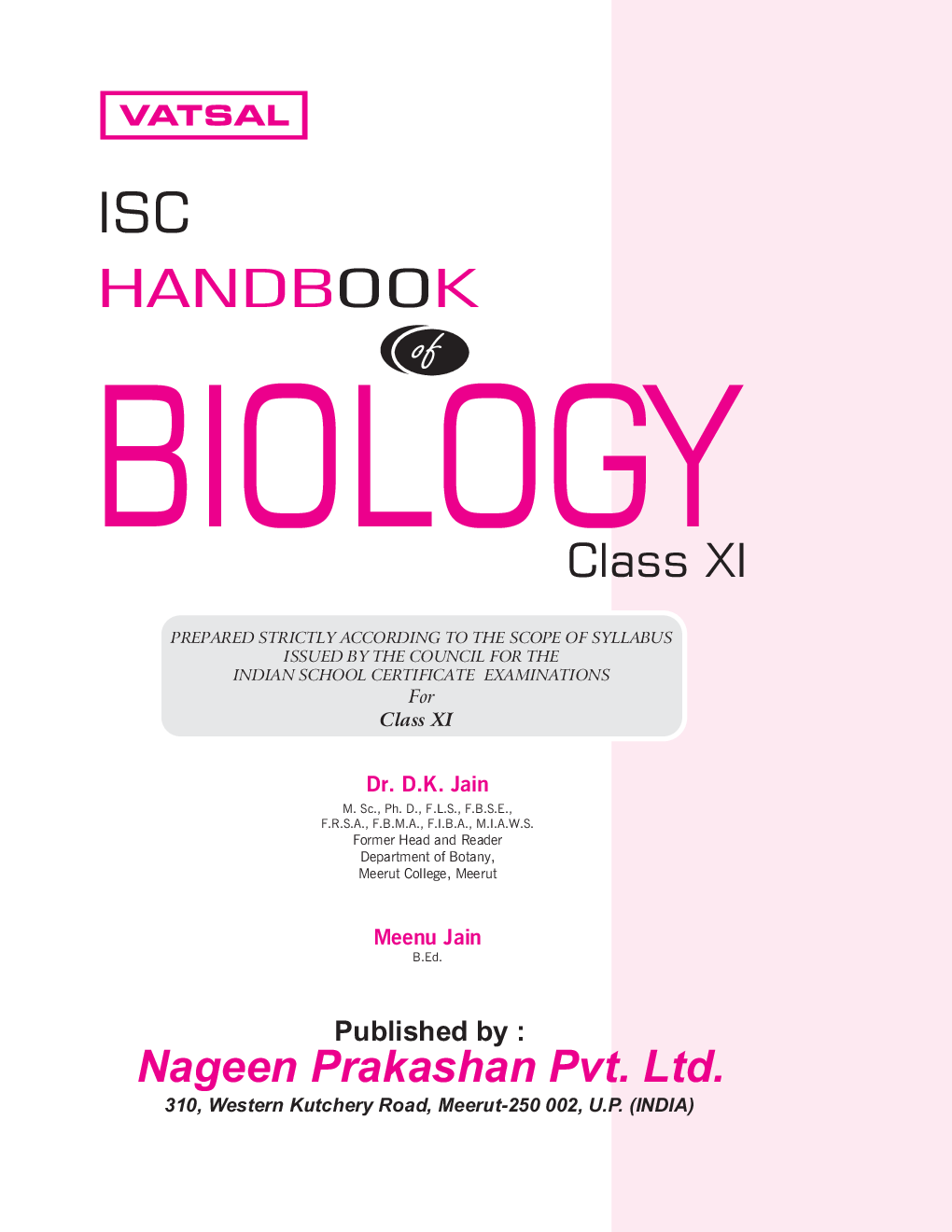 ISC Handbook Of Biology For Class - 11th - Page 4